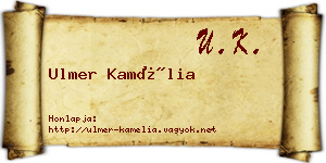 Ulmer Kamélia névjegykártya